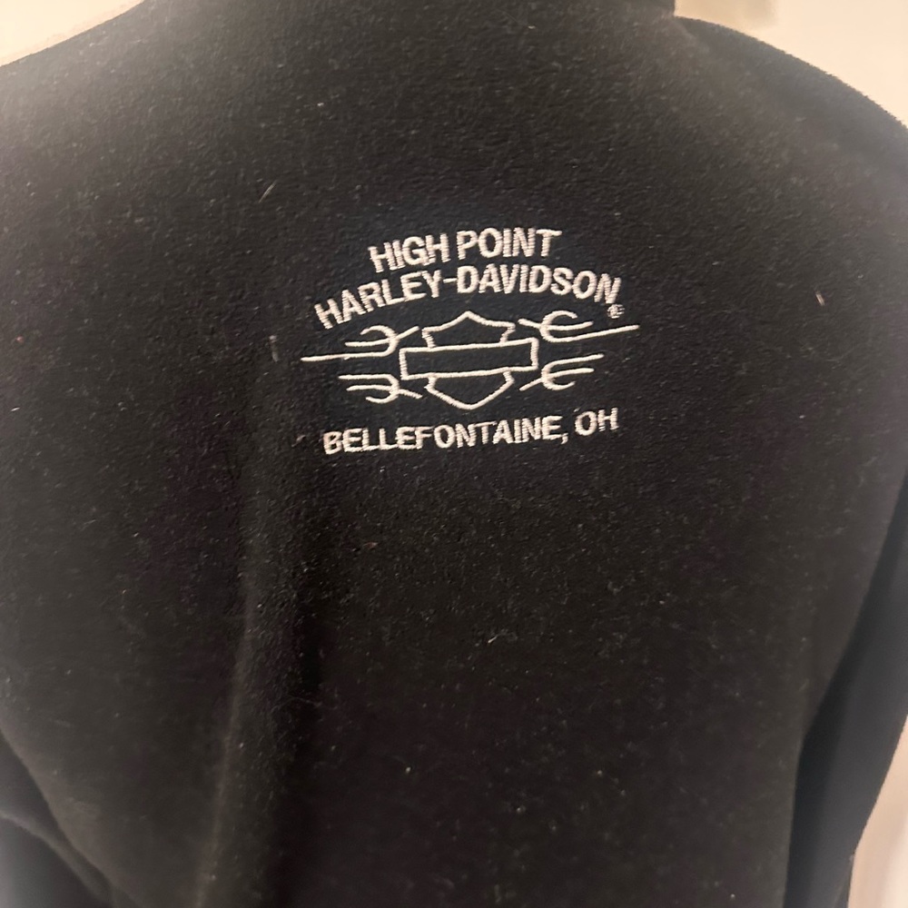 Harley Davidson Black and Cream Half-Zip Pullover Size Large - Picture 5 of 8